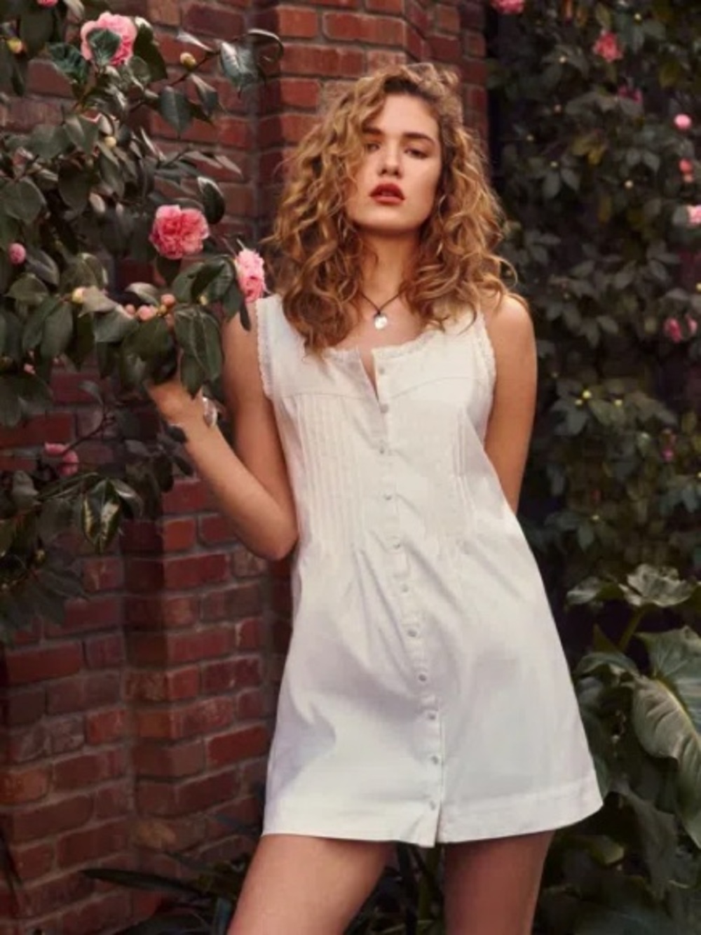Reformation White Sleeveless Button-Front Mini Dress - Picture 2 of 6